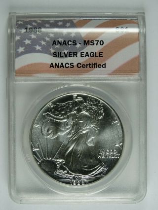 1988 P American Silver Eagle Anacs Ms70