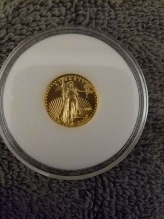 2010 1/10 Oz U.  S.  $5 Gold American Eagle Coin Bu In Hard Case