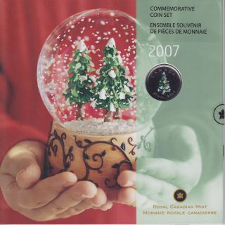 2007 Christmas Coin Set With Colourized Quarter -