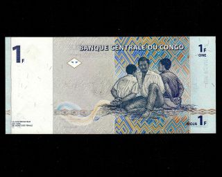 Congo 1 Franc 1997 (1998) P - 85a Unc Low Serial Number 2