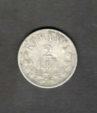 Romania 1875 2 Lei Carol I Silver