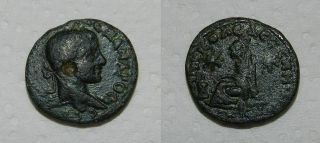 Severus Alexander 222 - 235 A.  D.  - Ae24 Mesopotamia,  Edessa - Tyche Seated 2