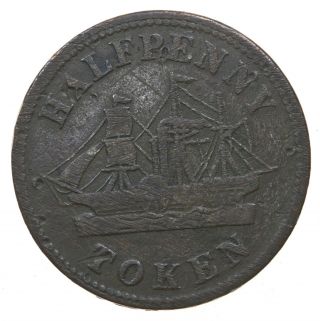 Canada,  Halfpenny Token,  Prince Edward Island,  Paddle Wheeler,  C.  1855