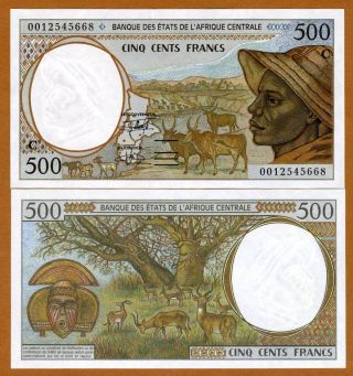 Central African States,  Congo,  500 Francs,  2000,  Pick 101cg,  Unc