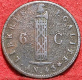 1846 Haiti 6 Centimes Foreign Coin
