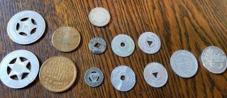 Rare Vintage Token Coins Variety Of 13 Ie Haven Railroad,  Luxury Tax.