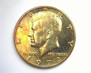 1972 - D Kennedy 50 Cents Exceptional Uncirculated Color