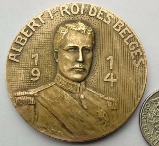 Albert I Of Belgium Bronze Medal By Huguenin 1914