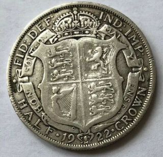 1922 Great Britain Half Crown Silver Coin