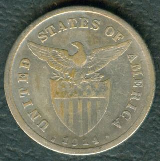 1914 - S Us Philippine 20 Centavos Coin