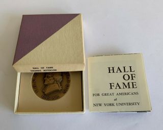 Nyu Hall Of Great Americans Bronze Medal - Thomas Jefferson - Box & Paperwork