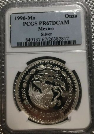 1996 Mo Mexico Silver Libertad NGC & PCGS PF67 1 Onza Proof Mexican Bullion Coin 5
