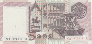 5000 LIRE EXTRA FINE CRISPY BANKNOTE FROM ITALY 1980 PICK - 105 2