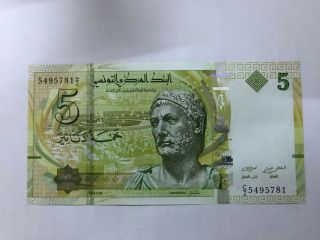 Tunisia 5 Dinars Dated 20 - 03 - 2013 Unc