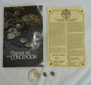 Concepcion Shipwreck Mexican Silver Coins Circa 1642 With & Booklet