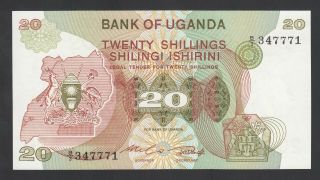 Uganda 20 Shillings 1982 Unc P.  17,  Banknote,  Uncirculated