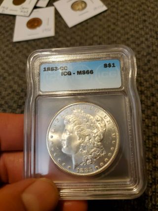 1883 Cc Morgan Dollar Ms66 Undergraded Bright White Silver Coin $775 Value.