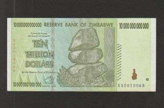 Zimbabwe,  10 Trillion Dollars Banknote,  2008,  Extra Fine,  Cat 88