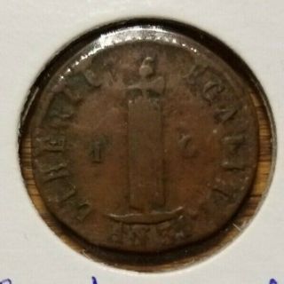 1846 Haiti 1 Un Centime An.  31 Copper Coin