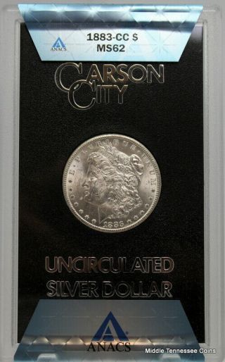 GSA Hoard 1883 - CC Morgan Silver Dollar graded State 62 by ANACS 6