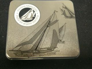 1999 Canada Silver 50 Cents Coin,  Donald Yachting Race,  Sailing