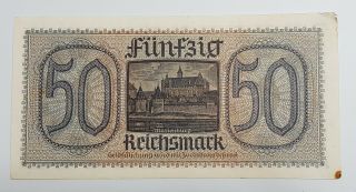 GERMANY 50 REICHSMARK 1939 - 1945 BANKNOTE WAR MONEY, 2