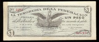 Mexico M1088¦si - - 8 (s - 645) Tesoreria De La Federacion $1 B - B. ,  27.  1.  1914 Vf/ef