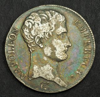 1805,  France (1st Empire),  Napoleon I.  Large Silver 5 Francs Coin.  Axf
