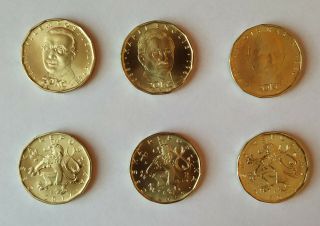 Czech Republic 20 Kc Set Of 3 Commemorative Coins: Rasín,  Pospísil,  Englis Unc