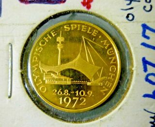 Germany 1972 Munich Olympic Commemorative Proof Gold Coin