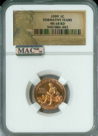 2009 Lincoln Cent Formative Years Ngc Mac Ms68 Red Finest Business Strike Rare