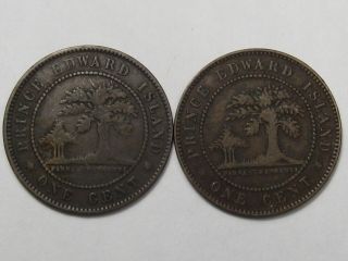 2 - 1871 Canadian Pei Prince Edward Island Penny.  Canada.  3