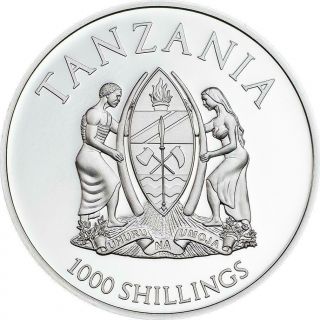 Tanzania 2016 Exotic Butterflies 1000 Schillings Proof Silver Coin 2