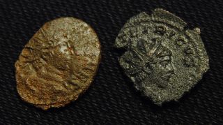 Two Gallic Empire Æ Antoninianus Emperor Tetricus Ii Ad 274