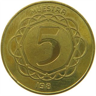 Argentina 5 Pesos Trial Strike Mustra Proof T84 173