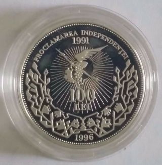 Moldova 1996 925 Silver 1oz Royal 5th Anniversary Of The Independence Prf