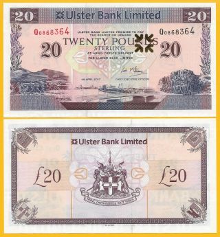 Northern Ireland 20 Pounds P - 342 2017 (prefix Q) Ulster Bank Unc Banknote