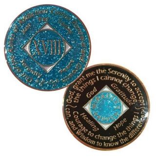 Na Recovery Medallion Glitter Blue (yrs 1 - 40).  Na1