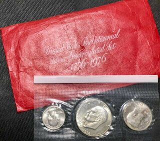 1976 - S Silver Uncirculated Set Eisenhower Dollar Kennedy Half Washington Quarter