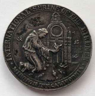 International Shrine Of The Birdmen Mission Inn Ca Sterling Silver Medal;h664