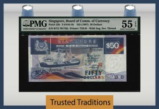 Tt Pk 22b Nd (1987) Singapore Board Of Comm Of Currency 50 Dollars Pmg 55 Epq