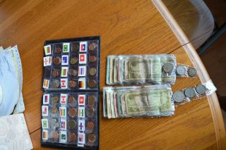 14 Afghanistan MULTI DENOMINATIONS PAPER MONEY AND 8 COINS PLUS WORLD COIN BOOK 2