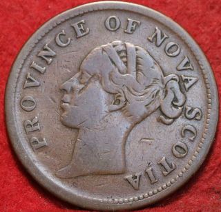 1840 Nova Scotia One Penny Token Foreign Coin