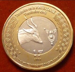 Mauritania 1 Franc 2014 Unc Oryx Bi - Metallic Wwi Soldier Unusual Coinage