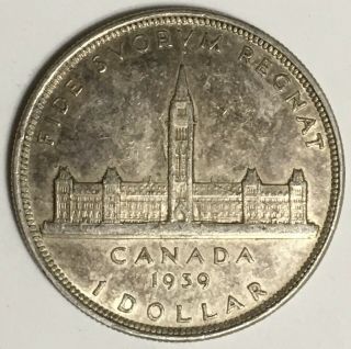 1939 Canada $1 Dollar Royal Visit Silver Coin Lightly Circulated (l623)