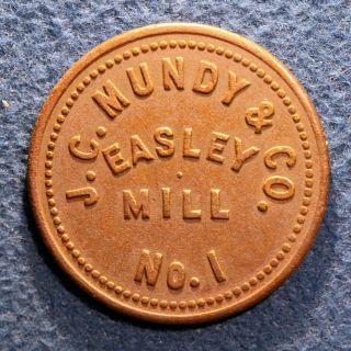 Scarce South Carolina Cotton Mill Token - J.  C.  Mundy & Co. ,  10¢,  Easley,  S.  C.