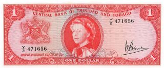 Trinidad & Tobago $1 Nd.  1964 P 26c Series Y/2 Uncirculated Banknote Me100