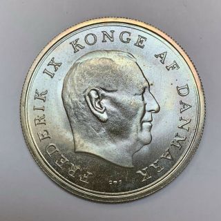1967 Denmark 10 Kroner Brilliant Uncirculated Margrethe And Henrik Silver Coin