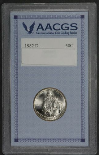 1982 - D 50c George Washington Commemorative Half Dollar,  90 Silver Aacgs M570