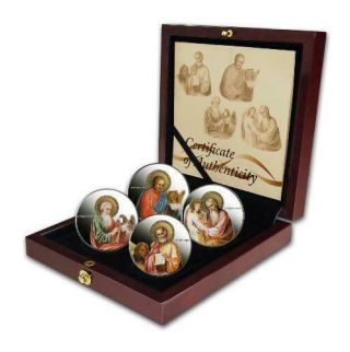 Niue 2011 $2 Orthodox Shrines - The Evangelists 4 X 1 Oz Silver Proof Coin Set